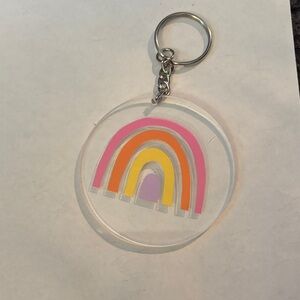 Warm rainbow circle keychain